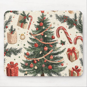 Poinsettia Floral Christmas Pattern (4) Mouse Mat