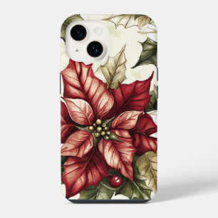 Poinsettia Floral Christmas Pattern (5) iPhone 14 Case