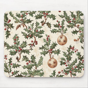 Poinsettia Floral Christmas Pattern (6) Mouse Mat