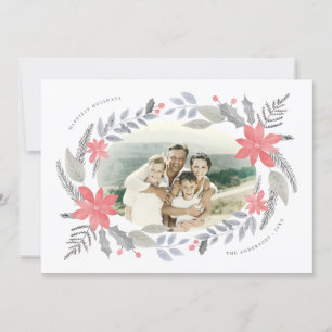 Poinsettia Floral Hand-drawn Holiday Garland Photo