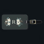 Poinsettia Floral Monogram Luggage Tag<br><div class="desc">This elegant luggage tag features a Monogram with a delicate poinsettia floral design. This luggage tag is perfect to use during the Holidays and the Winter Season. Add more information on the back side This design is modern with a trendy and chic colour palette.</div>