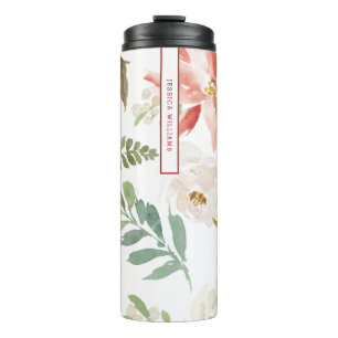 Poinsettia Floral Thermal Tumbler