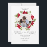 Poinsettia Flower and Pine Wedding  Invitation<br><div class="desc">Poinsettia Flower and Pine Wedding  Invitation</div>