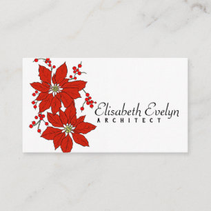 Poinsettia Flower Business Card