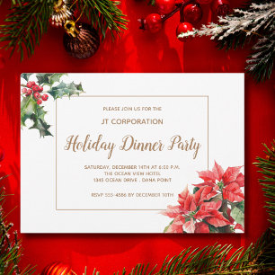 Poinsettia flower Corporate Christmas party Invitation