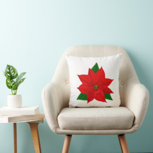 Poinsettia Flower Cushion