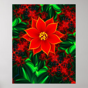 Poinsettia Flower Poster
