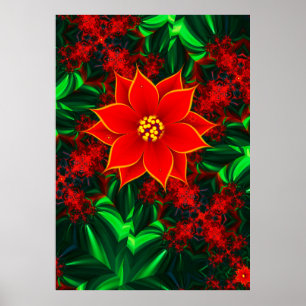 Poinsettia Flower Poster