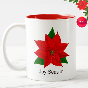 Poinsettia Flower Two-Tone Coffee Mug