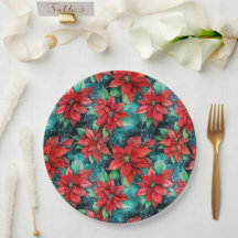 Poinsettia Flowers Classic Christmas Floral