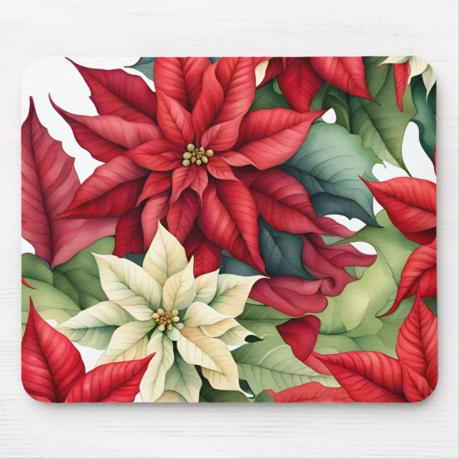 Poinsettia Flowers  Mouse Mat (Front)
