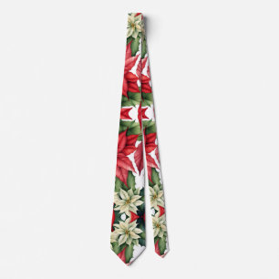 Poinsettia Flowers Tie