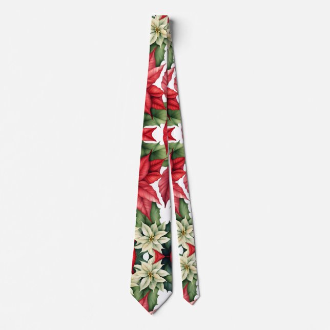 Poinsettia Flowers  Tie (Front)