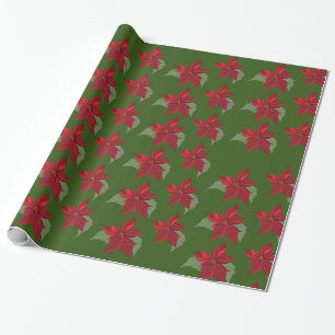 Poinsettia Flowers Wrapping Paper