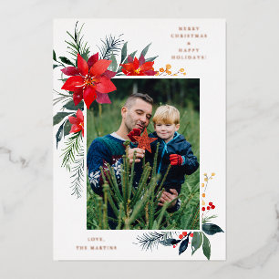 Poinsettia Frame V Photo Holiday 
