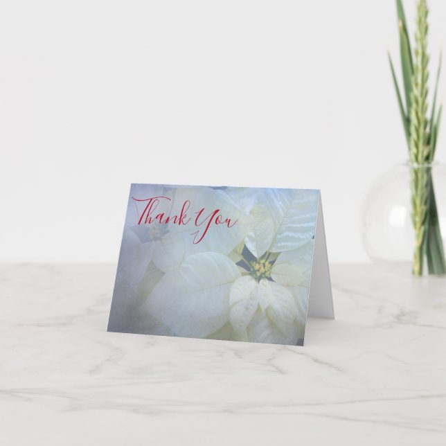 Poinsettia funeral thank you card (Front)