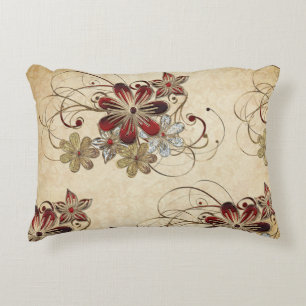 Poinsettia Gemstone Christmas Accent Pillow