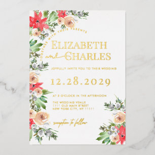 Poinsettia Greenery Christmas Holiday Wedding