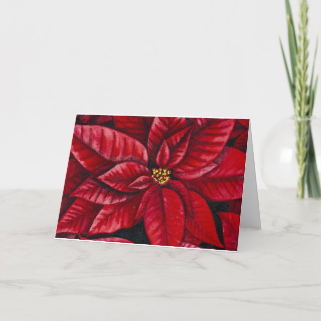 Poinsettia Holiday Card (Front)