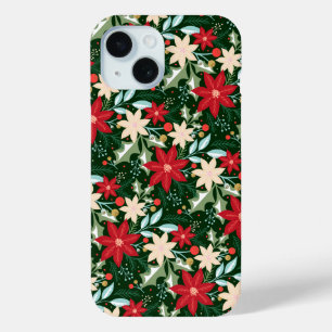Poinsettia Holiday Christmas iPhone 15 Case