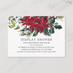 Poinsettia Holly Bridal Shower Display Shower Enclosure Card