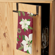 Poinsettia Kitchen Towels