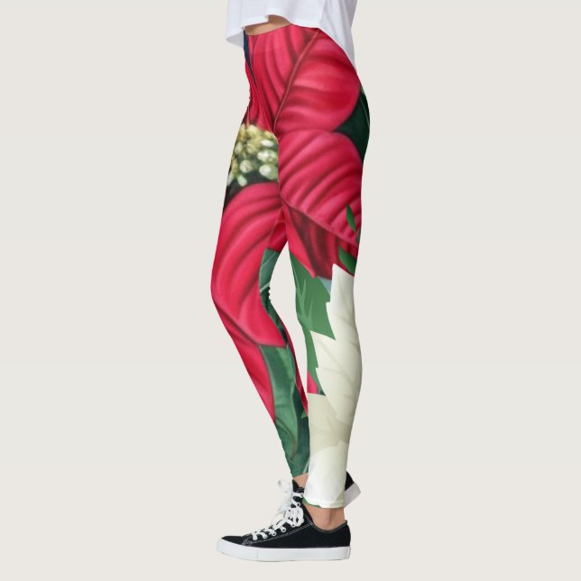 Poinsettia Leggings (Left)