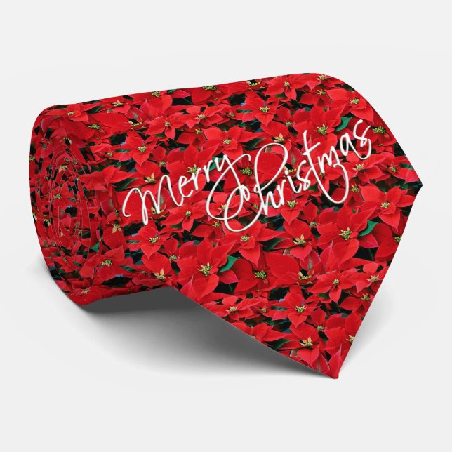 Poinsettia Men's Tie (Rolled)