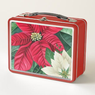 Poinsettia Metal Lunch Box