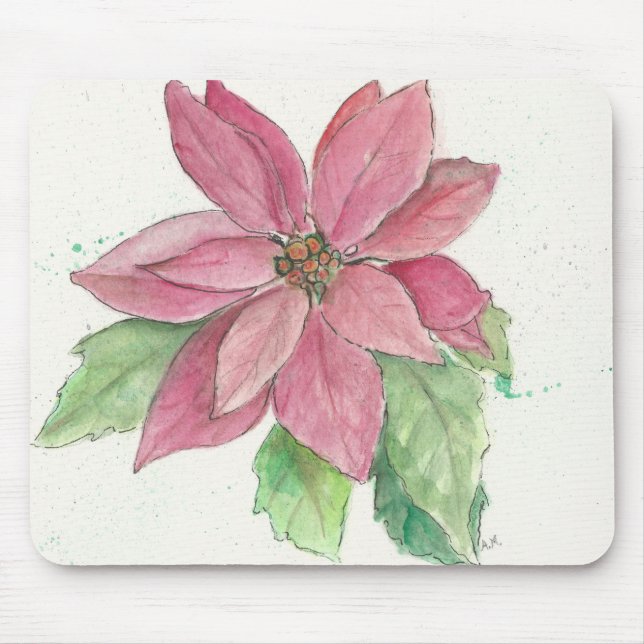 poinsettia mouse mat (Front)