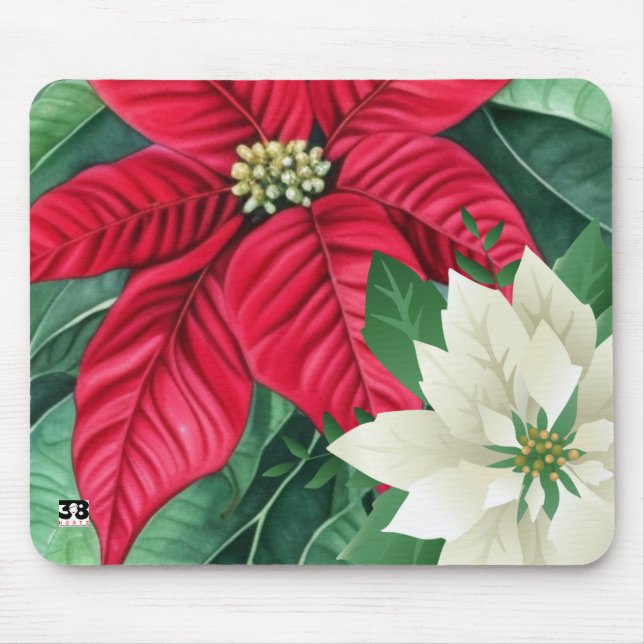 Poinsettia Mouse Mat (Front)