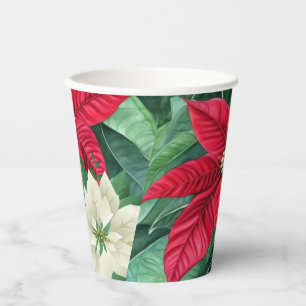 Poinsettia Paper Cups