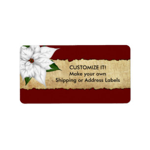 Poinsettia Parchment Stickers