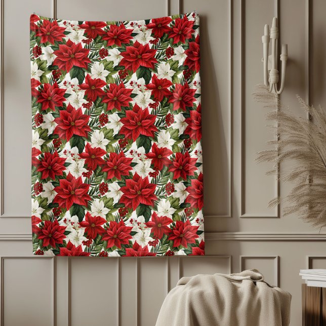 Poinsettia Pattern Blanket Festive Home Favourite (Poinsettia Pattern Blanket Festive Home Favorite)