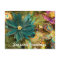 Poinsettia Peacock Feather Christmas Postcard