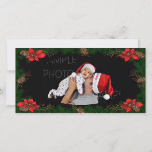Poinsettia Photo Christmas Card