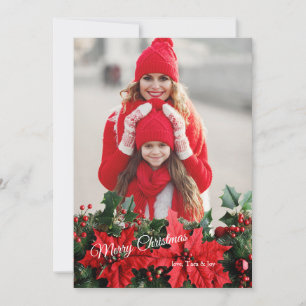 Poinsettia Photo Holiday Greeting Card