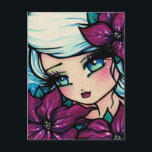 Poinsettia Pixie Christmas Fairy Snow Postcard<br><div class="desc">This postcard was designed and created featuring the original,  hand-painted Fantasy Art of Hannah Lynn. To learn more about the artist,  go to hannanhlynnart.com.</div>
