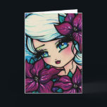 Poinsettia Pixie Winter Christmas Fantasy Art Card<br><div class="desc">This greeting card was designed and created featuring the original,  hand-painted Fantasy Art of Hannah Lynn. To learn more about the artist,  go to hannanhlynnart.com.</div>