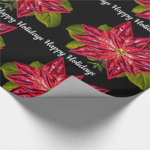Poinsettia Pretty 30" x 6'  Victorian Christmas Wrapping Paper