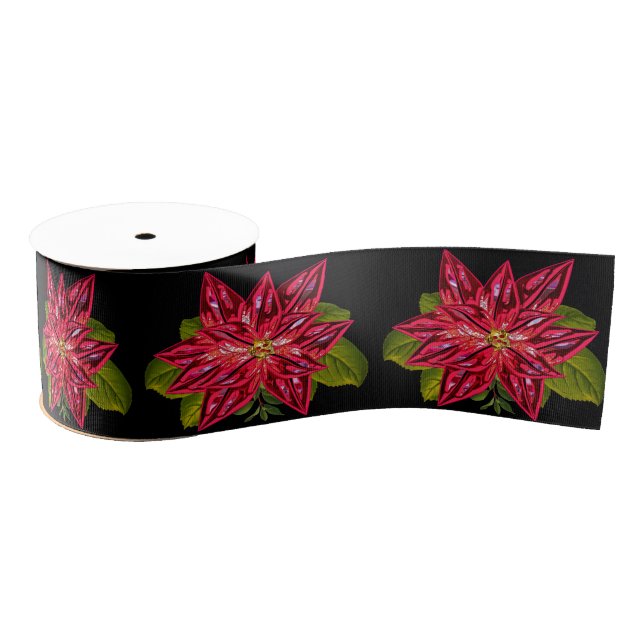 Poinsettia Pretty Magical Victorian Christmas 3" Grosgrain Ribbon (Spool)
