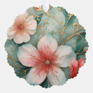 Poinsettia Pretty Vintage Christmas Tree Decoration Card
