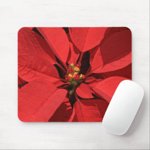Poinsettia Red Flower Mouse Mat