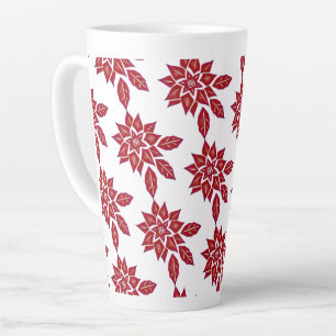 Poinsettia (red) latte mug
