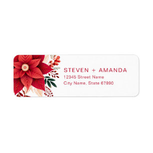 Poinsettia Return Address Labels