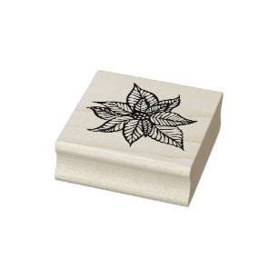 Poinsettia  rubber stamp