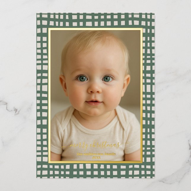 Poinsettia Sage Green Ivory Christmas Photo real (Front)
