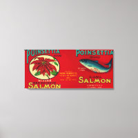 Poinsettia Salmon Can Label