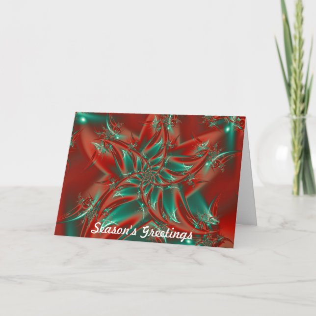 Poinsettia, Season's Greetings Holiday Card (Front)