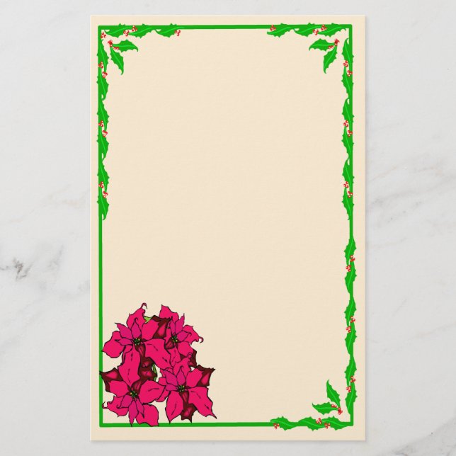 Poinsettia Stationery (Front)